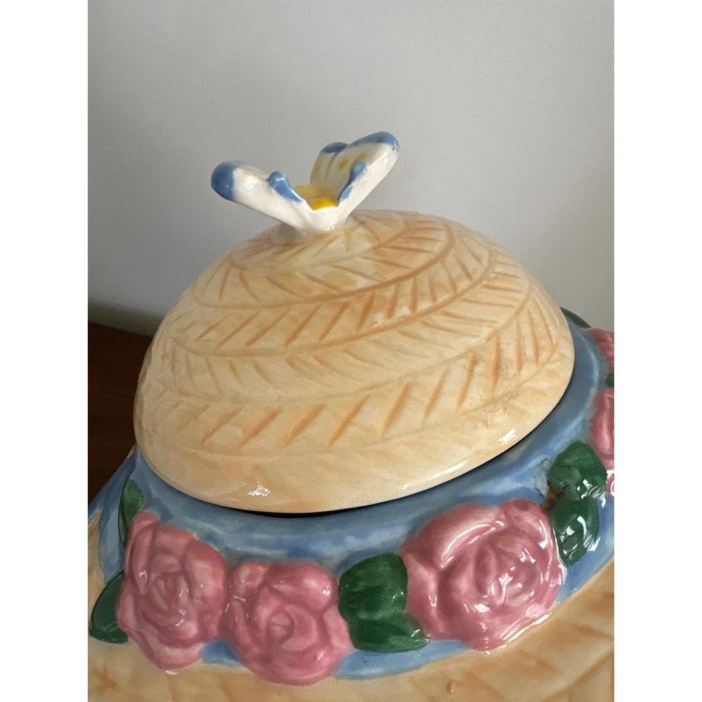 Vintage Treasure Craft 90s  Bunny Rabbit Easter Cookie Jar Pfaltzgraff Large 12